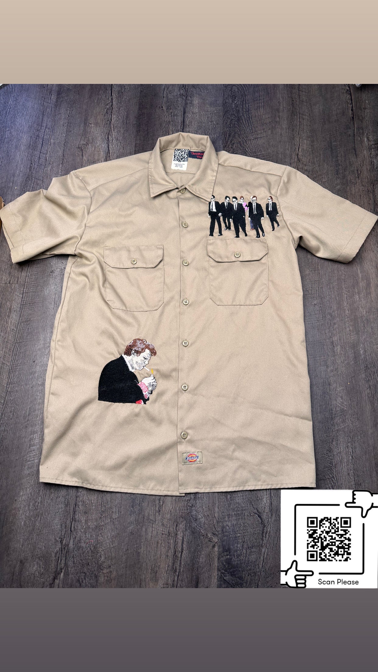 "The Dogs" 1of1 Embroidered and Upcycled Collared T