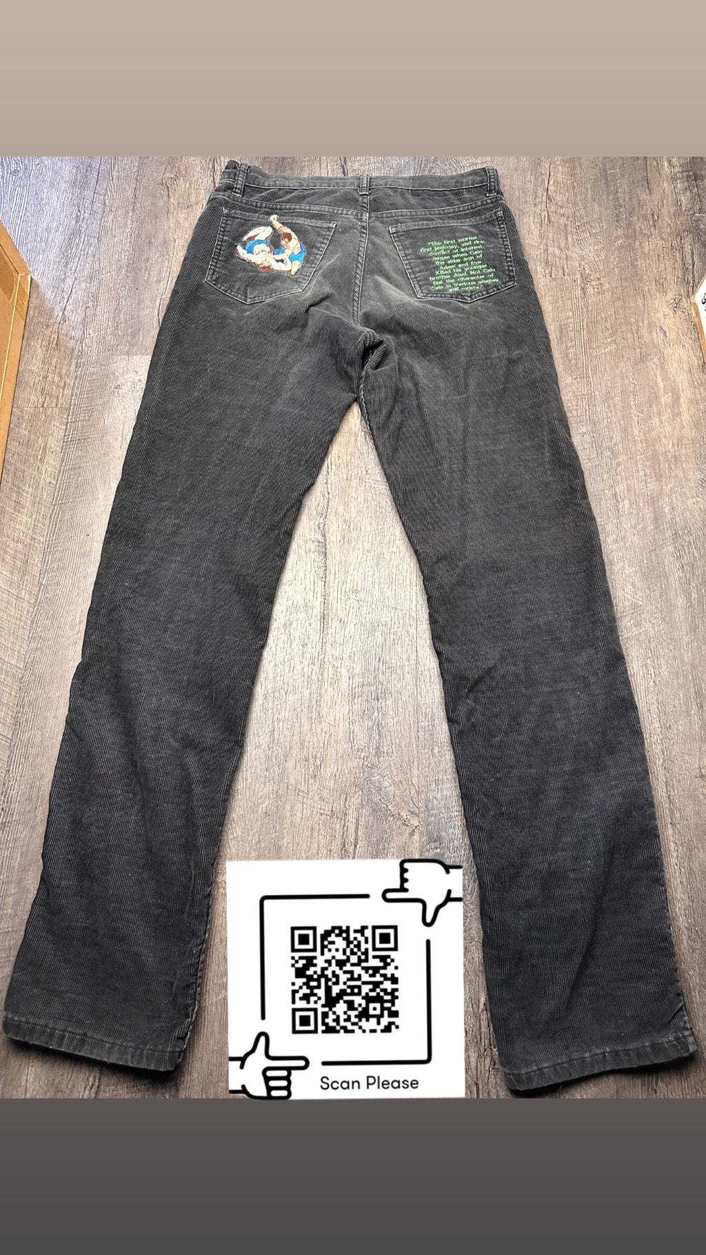 "The First Murder" 1of1 Embroidered Corduroy Jeans