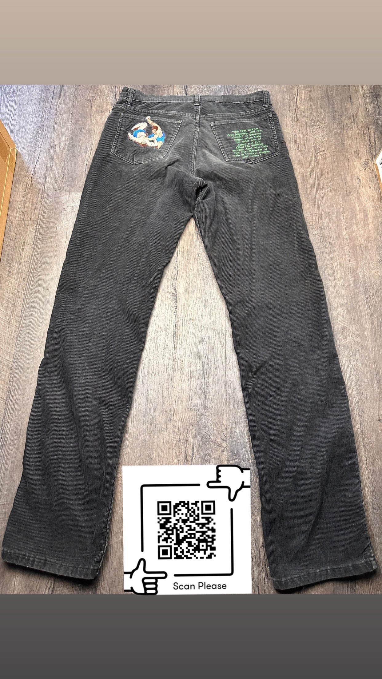 "The First Murder" 1of1 Embroidered Corduroy Jeans